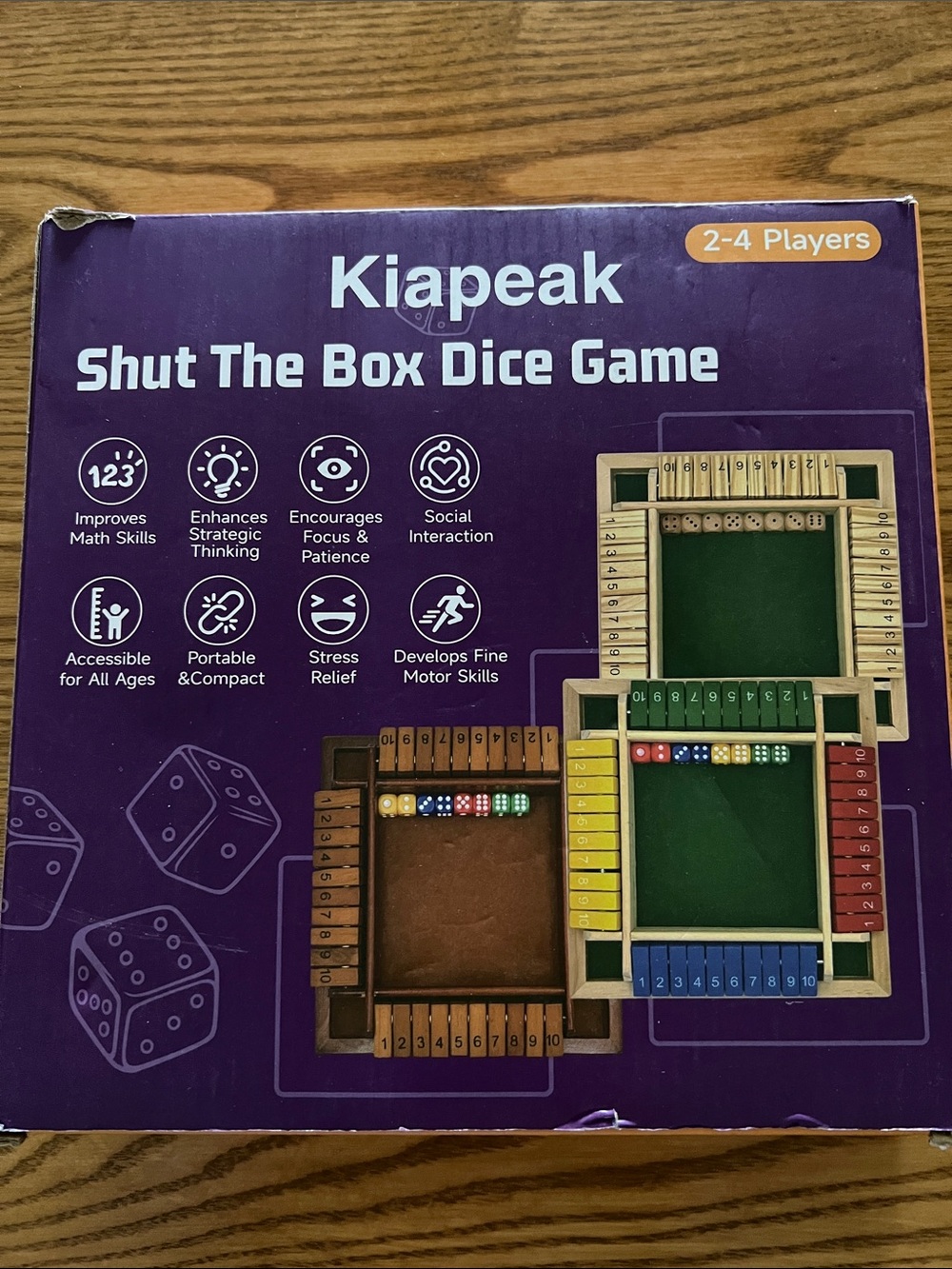 Shut The Box Dice Game - Green & Brown